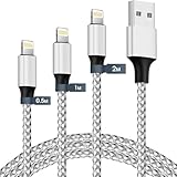 ライトニングケーブル 0.5M/1M/2M 3本セット 充電器 ケーブル ケーブル アイフォン充電ケーブル 2.4A急速充電 USB同期 高速データ転送 断線防止 超高耐久 [並行輸入品]