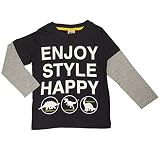 ボーイズ|キッズ|トップス長袖[OVER RAPS]英字|ロゴＴ|重ね着風|レイヤード|長袖Tシャツ|ロンT|男の子|男児|子供用 100cm ブラック