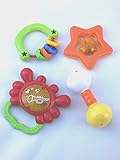 Baby Rattle、Teether andおもちゃセットからr-kids。4 Funとカラフルなおもちゃ。これらの品質Rattlesが昇格hand-eye調整と刺激Sensory that wil