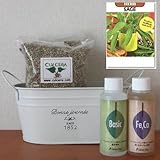 セージの栽培セット/豊作セット（液体肥料付き）プランターホワイト仕様