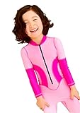 HIMOE水着 子供 オールインワン ベビー ジュニア 4色選択可 キッズ水着 潜水服 スイムウエア 撮影服 紫外線対策 UVカット コスチューム (130cm, ローズレッド・ピンク)