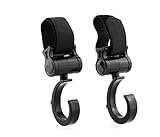 KAJIKAJIベビーカー用フック ダブルフック マジックテープ付き ベルトタイプ 耐荷重量3kgまで