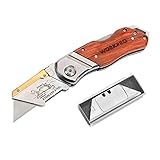 zmart WORKPRO 折りたたみナイフ パイプカッター ポケットナイフ ウッドハンドルナイフ10PCSブレード付き 電工ナイフ　並行輸入品