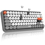 KJOET ブルートゥースキーボード 308i ワイヤレスキーボード コンパクトキーボード 軽量 キーボード タイプライター (グレー)