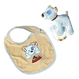 Puppy Rattle and Bib, Precious Puppy Rattle and Bib by MM