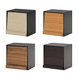 ウッドグラデーションボックスフラップ扉 ブラウン 幅40cm×奥行40cm×高さ40cm [ ディスプレイラック マガジンラック キャビネット 本棚 扉 収納 本 フラップ扉 ラック ヒーリング 和風 木製 業務用 ]◆