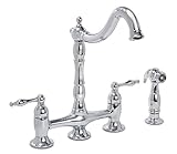Premier 120344LF Charlestown Lead-Free Two-Handle Bridge Kitchen Faucet with Matching Spray, Chrome 