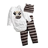 Lovoski キッズ　可愛い　コットン　スリーピース　スーツ　帽子　シャツ　パンツ　3点セット　全3サイズ5パタン - パンダ, 80センチメートル