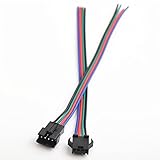 Yaqing Lighting 20 Pairs 4 Pin JST Connector Female Male 4PIN Plug And Socket With 15cm Wire Blue/Re
