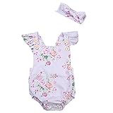 ロンパース　ヘアバンド　二点セット　ベビー服　赤ちゃん　女の子　花柄　快適 (100)