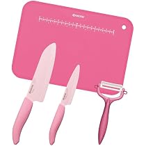 【re.pink 】 ブラストチラーと包丁セット Amazon.co.jp: 京セラ 新生活 ピンク セラミック 包丁 ピーラー まな板