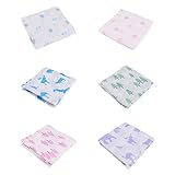 ノーブランド品 6本　子供　赤ちゃん　ガーゼ　ブランケット　多機能　単層　100x110cm
