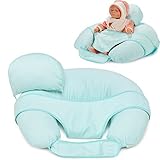 授乳クッション 吐き戻し防止 多機能 呼吸が楽 寝かしつけ 腰痛防止 鼻づまりを和らげ ママの肩こりが解消 負担の軽減 授乳専用まくら カバーつき 洗える (ブルー)