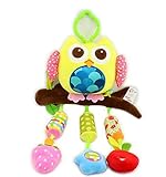 BW Car Stroller Crib Activity Clip on Wind Chime With Rattle Toy For Newborn to Kids Owl [並行輸入品]