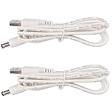 DZYDZR 2個 白1m 5V USB to DC 5V 男性5.5 x 2.1mm アダプタケーブル 電源ケーブル DC延長コード（5V USB男性/DC男性）