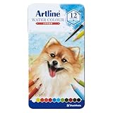 シャチハタ Artline 水彩 色鉛筆 12色 水彩筆付き KCP-W12C/H