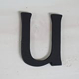 シンプルブラック!　真鍮　大文字アルファベット U