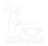 Sticker Shop Haru BABY IN CAR ステッカー ハワイ サンセット ホワイト