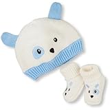 THE CHILDREN'S PLACE(ザ・チルドレンズプレイス) パピー ニット ハット&ブーティーズ セット 2-パック クラウドレス 小物 6～12ヶ月【並行輸入】