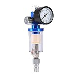Pneumatic Spray Gun Air Pressure Regulator Gauge+ In-line oil Water Trap Filter Separator Tool [並行輸入