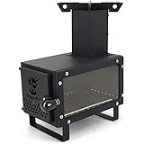 BiggerFireミニロケットストーブキャリングバッグ付き-アウトドアクッキング、キャンプ、ピクニック、バーベキュー、狩猟、釣りのためのポータブルウッドバーニングキャンプストーブ-小型軽量-テーブルの上で使用することができます、1-2人用のスチール