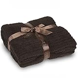 (ベアフット ドリームス)Barefoot Dreams COZYCHIC THROW 137×182cm Espresso [並行輸入品]