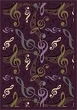 Joy Carpets Kid Essentials Music & Special Needs Virtuoso Rug, Plum, 5'4" x 7'8" [並行輸入品]