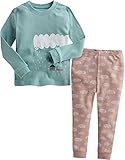 [Mimir By Vaenait Baby]キッズ12ヶ月-9歳綿100％ルームウェア女の子長袖パジャマ上下セット Rainny-Mint XS