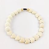 木育 歯固め ネックレス ママ授乳ジュエリー?天然木製?ハートビーズ 赤ちゃんのおもちゃ?美しい ママのネックレス [BPAフリー][FDA認可済]木育 安全 無味 ウッドカラー