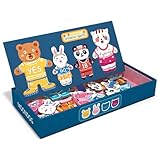 動物着せ替えパズル マグネットパズル ドレスアップゲーム パズルセット 5つのテーマ かわいい