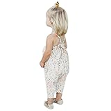 Franterdベビー女の子ロンパースストラップ、キッドフラワープリントジャンプスーツピースパンツClothing ホワイト