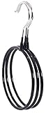 Plus Nao(プラスナオ) ハンガー スカーフハンガー 円形ハンガー ラウンドハンガー スリム スカーフ ストール マフラー インテリア雑貨 押し - ブラック