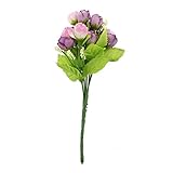 造花，SODIAL(R)1束ｘフェイクローズ　造花のブーケ　家　オフィスの装飾（紫）