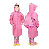 FUNNY×FUNKY レインコート 子供 キッズ 雨具 リュック つば付き (M, ピンク)