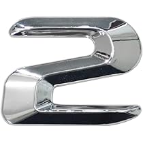 對字2 emb-bz28-2 (数字=2) アルファベット 3D クロームエンブレム