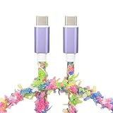 AsiaResource【6ヶ月間保証付き】Type-C to C 充電ケーブル USBケーブル 1m (ブーケ) cコード 60W PD急速充電 アルミシェル USB2.0 480Mbps 可愛いデザイン