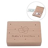 【Raccolta Luce】木製 乳歯ケース ファーストヘアケース ピンセット シール 脱脂綿 ５点セットで へその緒も収納できます (Babyちゃん)