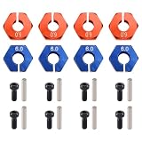 Azwamkue アルミ 6mm 厚ホイール 六角 12mm イブハブ ピン 付き RC カー クローラー トラック スラッシュ用 4 個