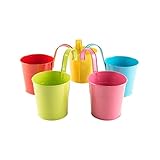 Ameelie 鉄の植木鉢　ミ二植木鉢 ラウンド 多肉植物 サボテン鉢 フラワーポット プランター容器 (5個入り)