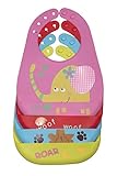 Silicone Baby Feeding Bucket Bib, catches food. (pink) by Buttercup & Snuffles