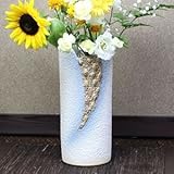 信楽焼　白砂金彩花瓶【ha-0182】　花瓶　花器　一輪挿し　花入　しがらき焼　陶器　焼き物　壷　インテリア　おしゃれ　オシャレ
