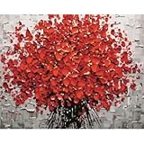Red petals DIY Paint By Numbers Oil Painting On Canvas Home Wall Decor No-Framed