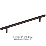 Brookwood Euroバープルハンドル6 "長3 "穴センター全体キャビネットハードウェア – Oil Rubbed Bronze