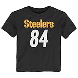NFL幼児用Antonio Brown Pittsburgh Steelers Mainliner Player Name & Number半袖Tシャツ、2トール、ブラック