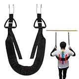 ateena バックストレッチャー 反り腰 改善 矯正ベルト 背骨伸ばし 背筋伸ばし 腰伸ばし 腰 背中 ストレッチ (ブラック, 130cm)