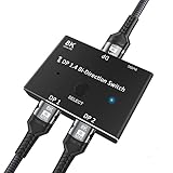 FDBRO 8K DisplayPort 切替器 DP 1.4 スイッチャー 双方向 8K@60Hz 4K@120Hz 2入力1出力/1入力2出力 DP セレクター、コンピューター/HDテレビ/プロジェクター/モニターなど対応