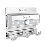 LED センサーライト 人感センサー 6灯 フック付 電池式 マグネット着脱式 簡単貼り付け 壁掛け可能(昼白色)