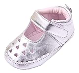 (ビグッド)Bigood 可愛い PU 子供靴 女の子 赤ちゃん ベビー靴 フォーマル フラット シューズ プリンセス 室内履き 出産祝い 結婚式 無地 シルバー13cm