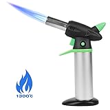 uvistar トーチバーナー ガスバーナー ワンタッチ着火 家庭用/ 業務用 火力調節可能（燃料別売り） (点火口一つ(グリーン))