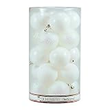Vickerman 4 Finish Ornaments, 2.75-Inch, White, 20-Pack